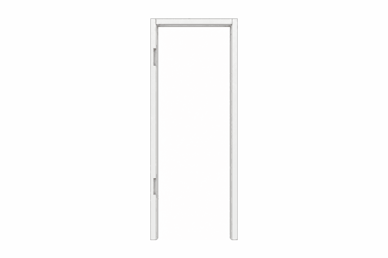 Machined door frame with hinge mortises